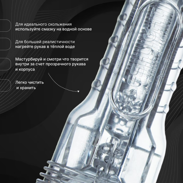 19006 - Мастурбатор Fleshlight Crystal Ice вагина, прозрачный | Казанова 69